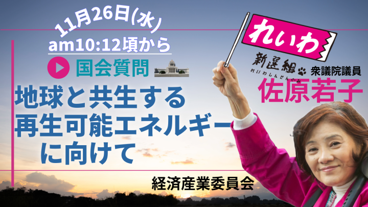 ｛国会報告｝2025/11/26　地球と共生する再生可能エネルギーに向けて