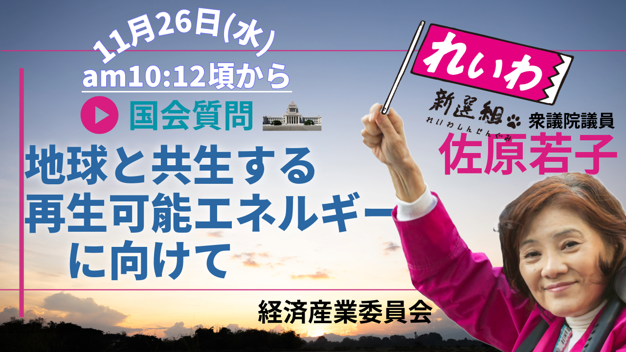 ｛国会報告｝2025/11/26　地球と共生する再生可能エネルギーに向けて